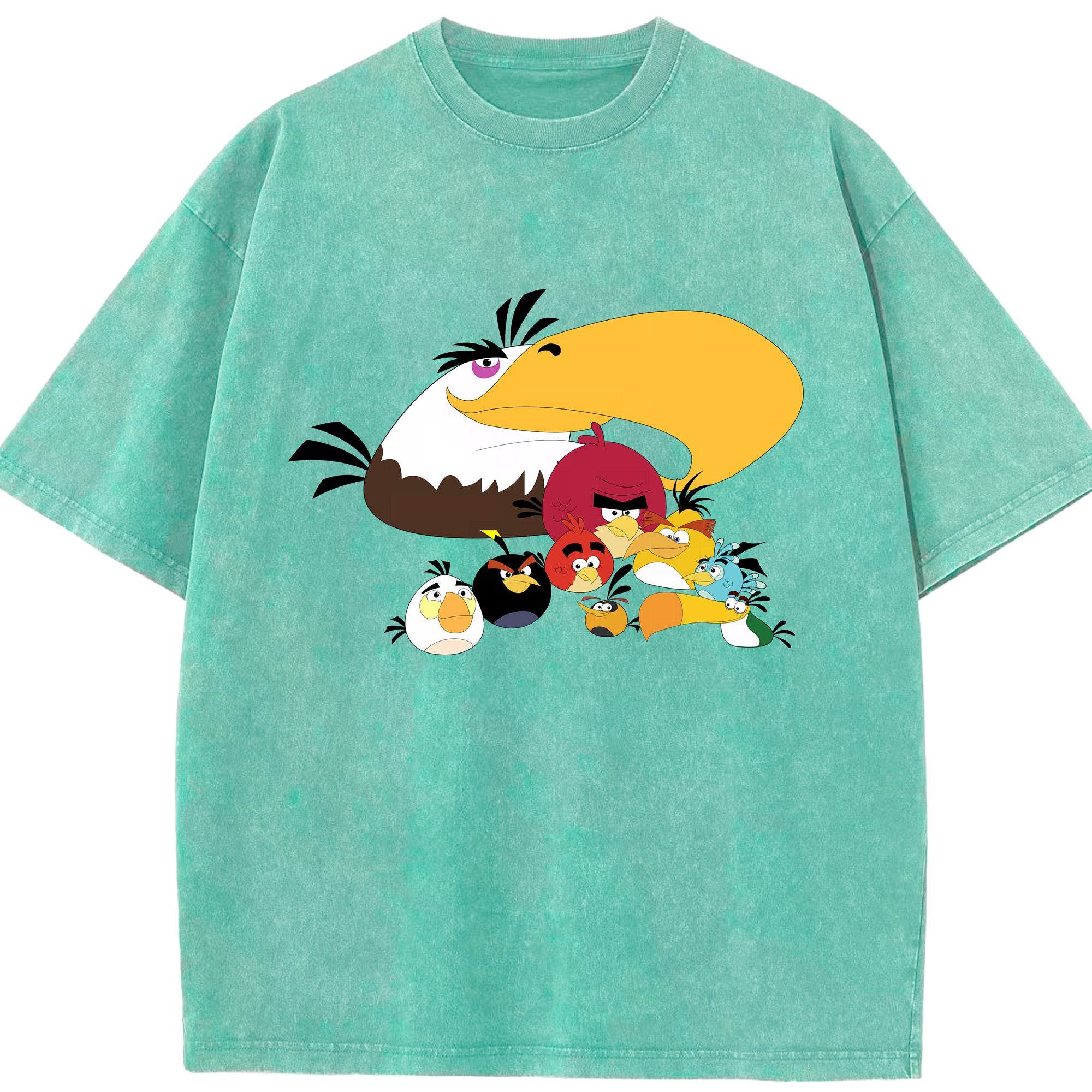 （画像用） Angry Birds アングリーバード 綿100% ヴィンテージ風 半袖Tシャツ（フロントプリント）